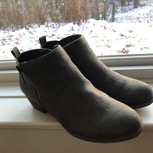 Olive Green Suede Booties